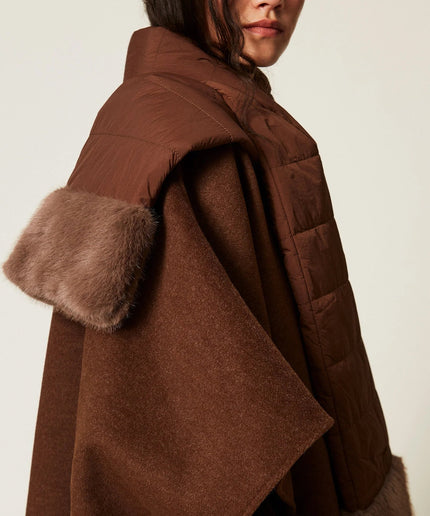 Poncho in panno con sciarpa - Piedi Folli