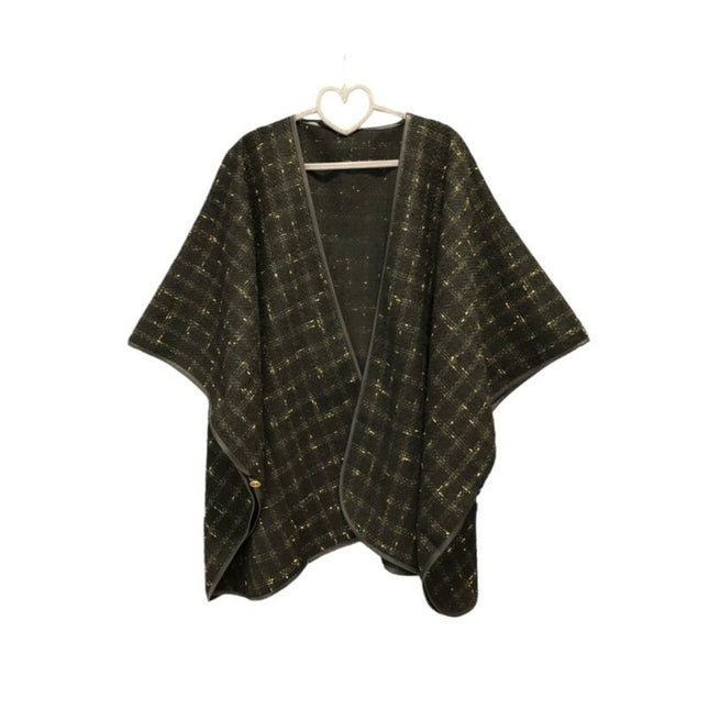 Poncho Nero e lurex oro - Piedi Folli