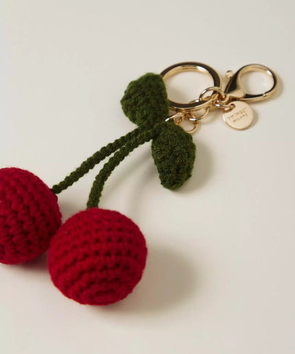 Portachiavi con ciliegie crochet - Piedi Folli
