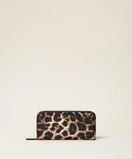 Portafoglio zip around a stampa animalier - Piedi Folli