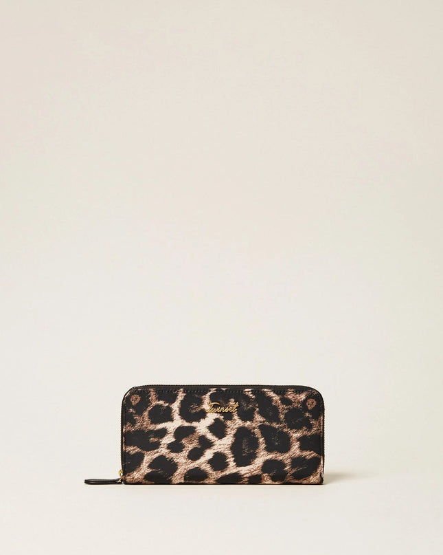Portafoglio zip around a stampa animalier - Piedi Folli