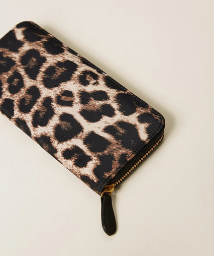 Portafoglio zip around a stampa animalier - Piedi Folli