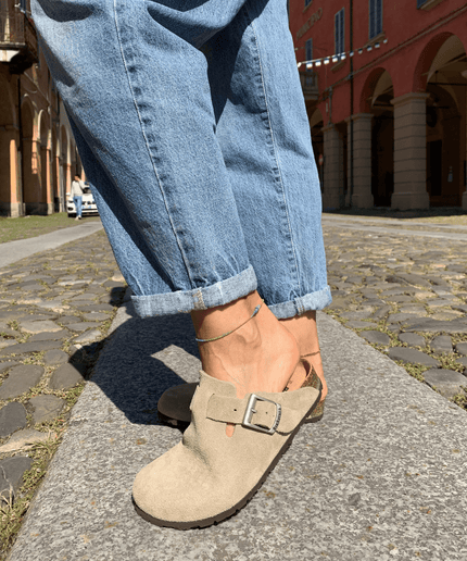 Sabot 11 VEGAS H I V Z SCAMOSCIATO TAUPE - Piedi Folli
