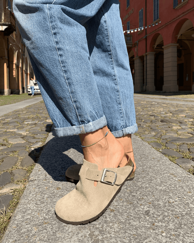 Sabot 11 VEGAS H I V Z SCAMOSCIATO TAUPE - Piedi Folli