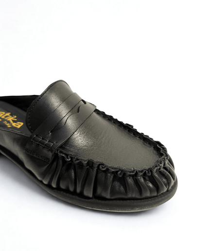 Sabot in pelle nero - Piedi Folli