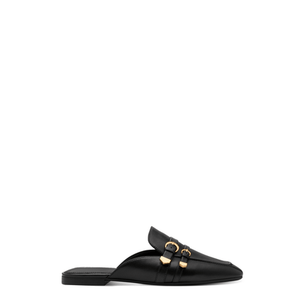 Sabot nero in pelle - Piedi Folli