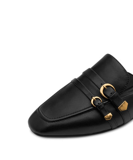 Sabot nero in pelle - Piedi Folli