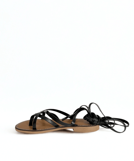 Sandali alla schiava ad infradito nero - Piedi Folli