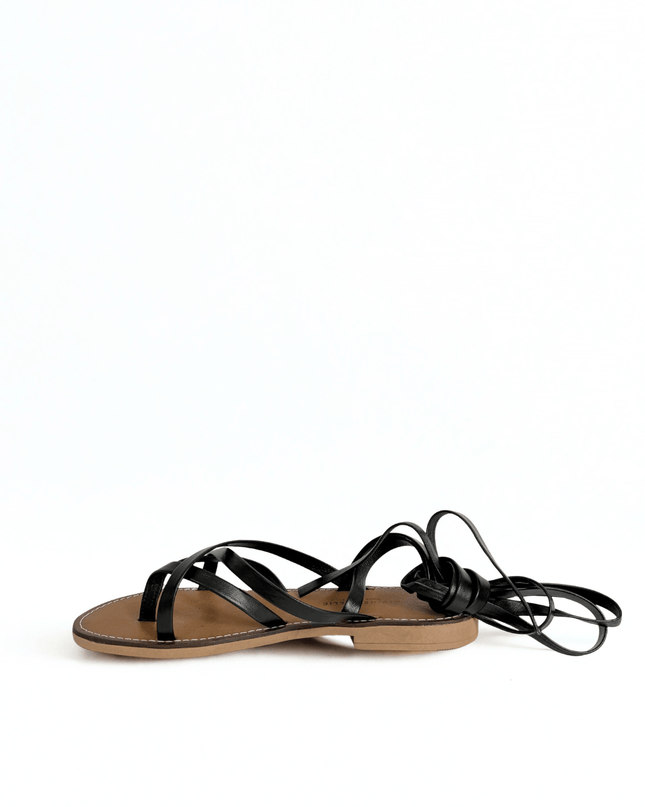 Sandali alla schiava ad infradito nero - Piedi Folli