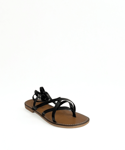 Sandali alla schiava ad infradito nero - Piedi Folli