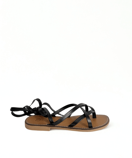 Sandali alla schiava ad infradito nero - Piedi Folli