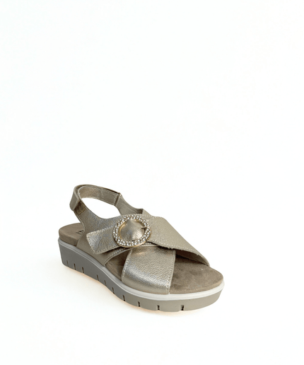 Sandali con intreccio platino - Piedi Folli