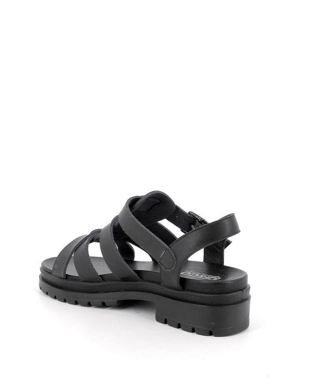 Sandali con tacco in pelle nero - Piedi Folli