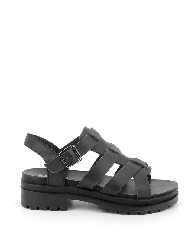 Sandali con tacco in pelle nero - Piedi Folli