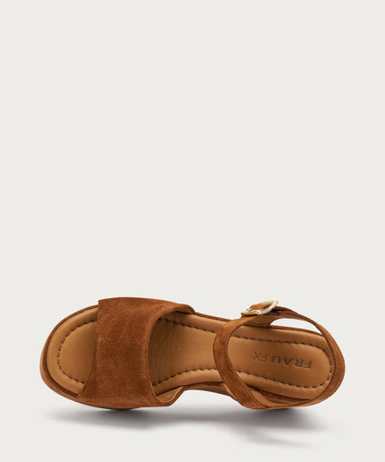 Sandali con zeppa in pelle scamosciata - Piedi Folli