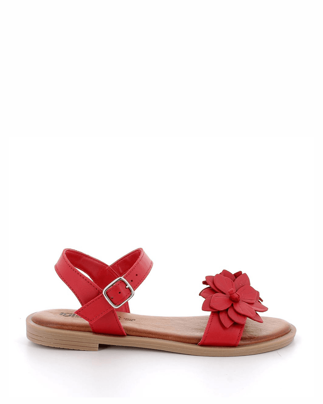 Sandali da donna rosso con fibbia - Piedi Folli