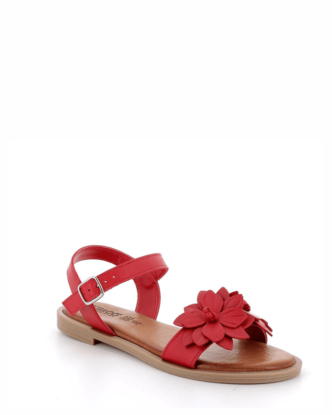 Sandali da donna rosso con fibbia - Piedi Folli
