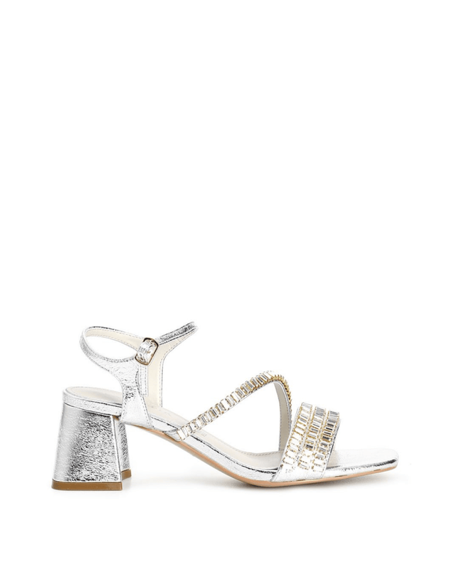 sandali gilda con strass argento - Piedi Folli