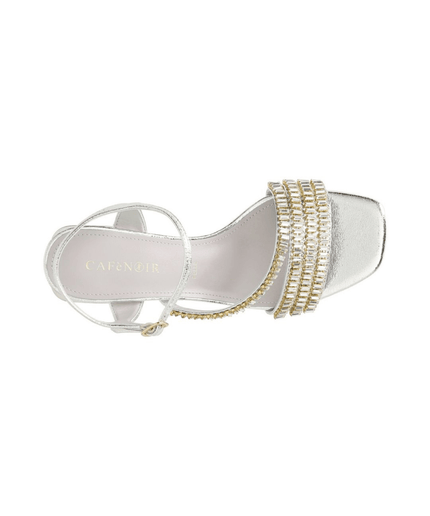 sandali gilda con strass argento - Piedi Folli