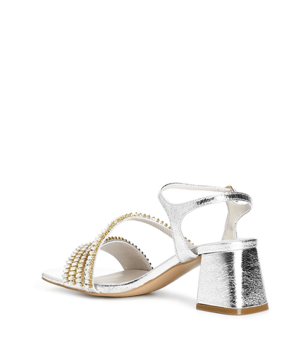 sandali gilda con strass argento - Piedi Folli
