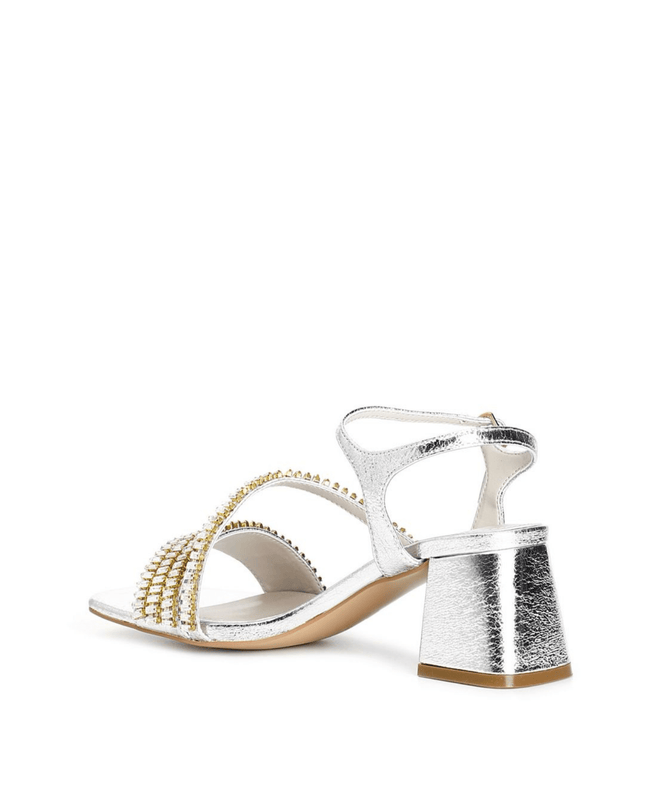sandali gilda con strass argento - Piedi Folli