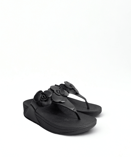 Sandali Lulu Flower infradito nero - Piedi Folli