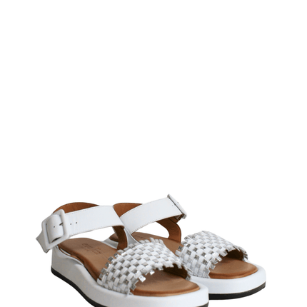 Sandalo alto in pelle con fascia - Piedi Folli