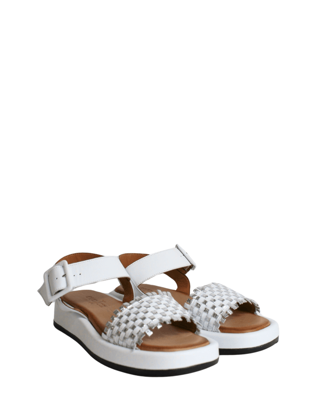 Sandalo alto in pelle con fascia - Piedi Folli