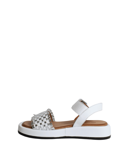 Sandalo alto in pelle con fascia - Piedi Folli