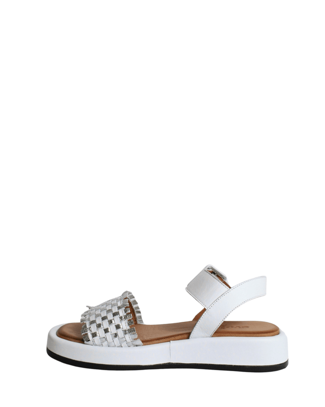 Sandalo alto in pelle con fascia - Piedi Folli