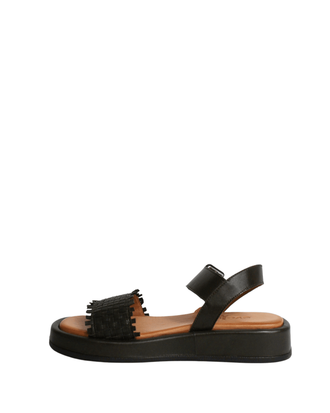 Sandalo alto in pelle con fascia - Piedi Folli