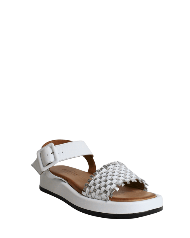 Sandalo alto in pelle con fascia - Piedi Folli