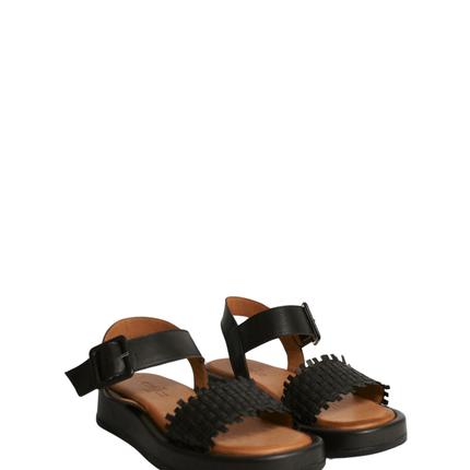 Sandalo alto in pelle con fascia - Piedi Folli