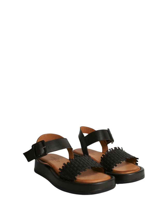 Sandalo alto in pelle con fascia - Piedi Folli