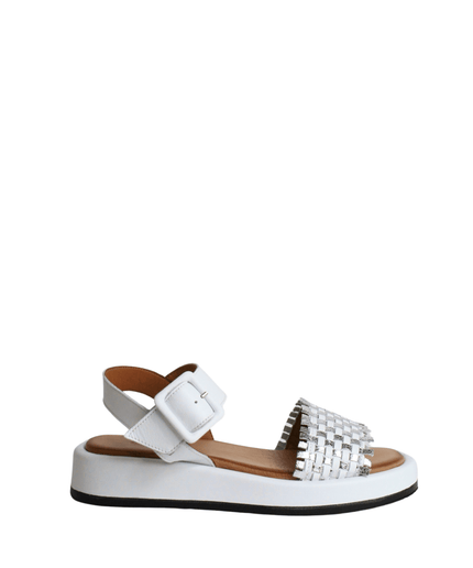 Sandalo alto in pelle con fascia - Piedi Folli