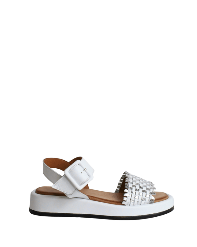 Sandalo alto in pelle con fascia - Piedi Folli