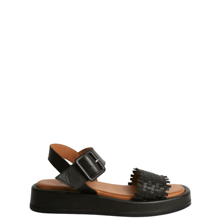 Sandalo alto in pelle con fascia - Piedi Folli