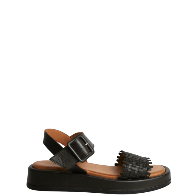 Sandalo alto in pelle con fascia - Piedi Folli