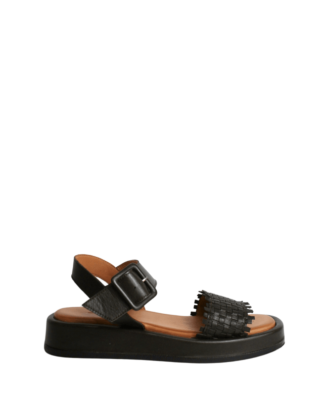 Sandalo alto in pelle con fascia - Piedi Folli