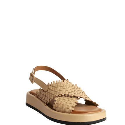Sandalo alto in pelle intrecciato - Piedi Folli