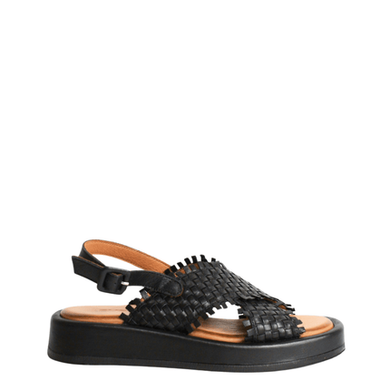 Sandalo alto in pelle intrecciato - Piedi Folli