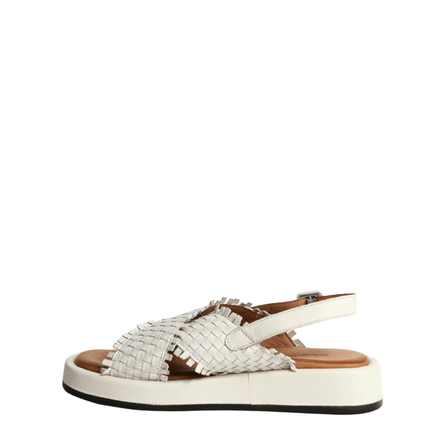 Sandalo alto in pelle intrecciato - Piedi Folli