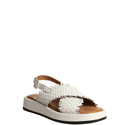 Sandalo alto in pelle intrecciato - Piedi Folli