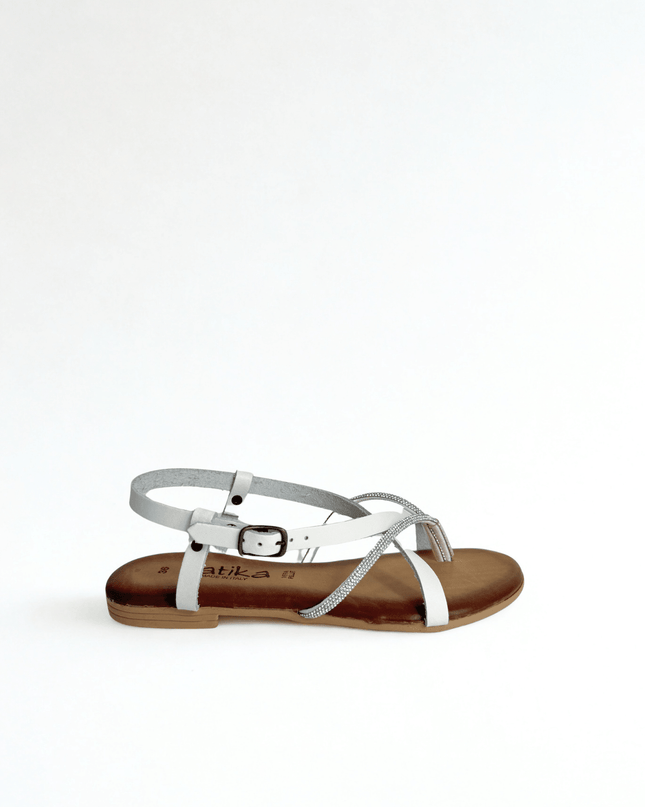 Sandalo bianco in pelle - Piedi Folli