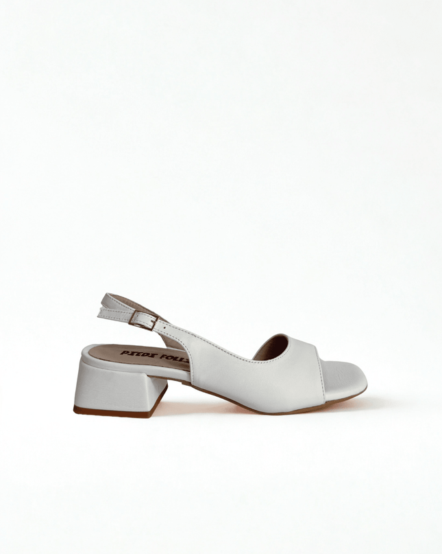 Sandalo bianco in pelle - Piedi Folli