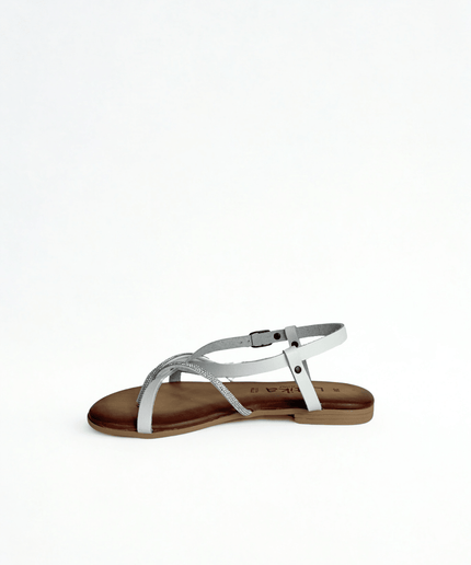 Sandalo bianco in pelle - Piedi Folli