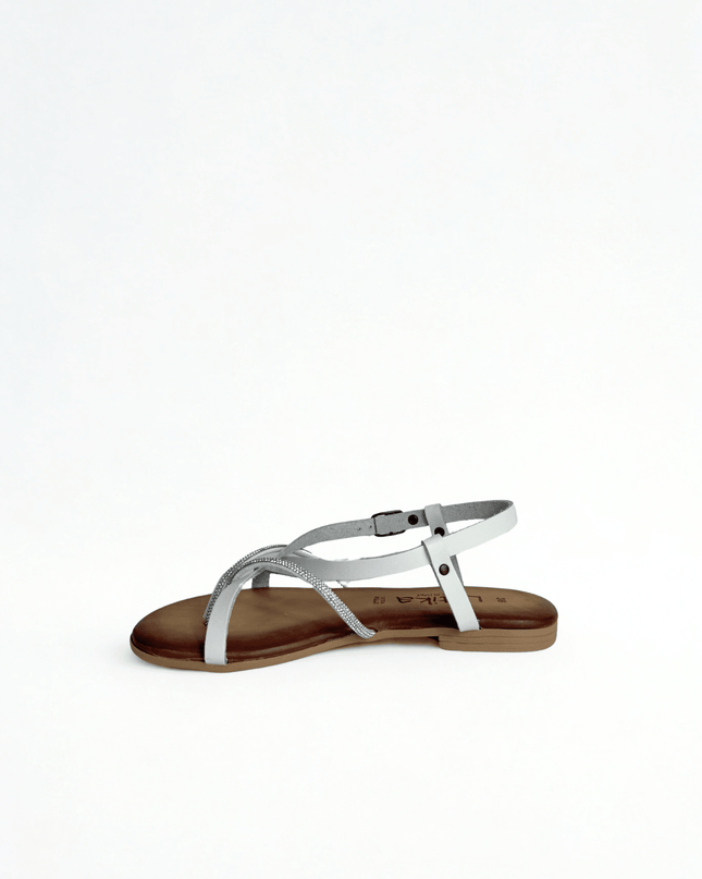 Sandalo bianco in pelle - Piedi Folli