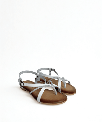Sandalo bianco in pelle - Piedi Folli