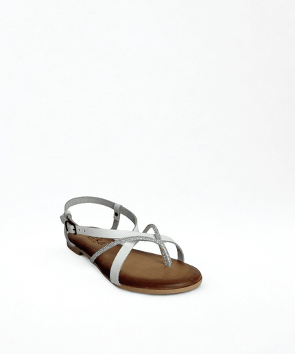 Sandalo bianco in pelle - Piedi Folli