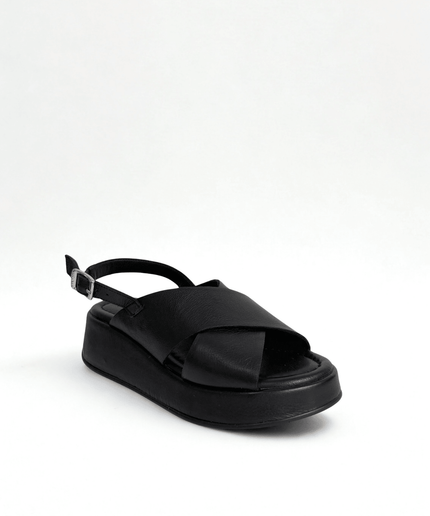 Sandalo con plateau in pelle - Piedi Folli